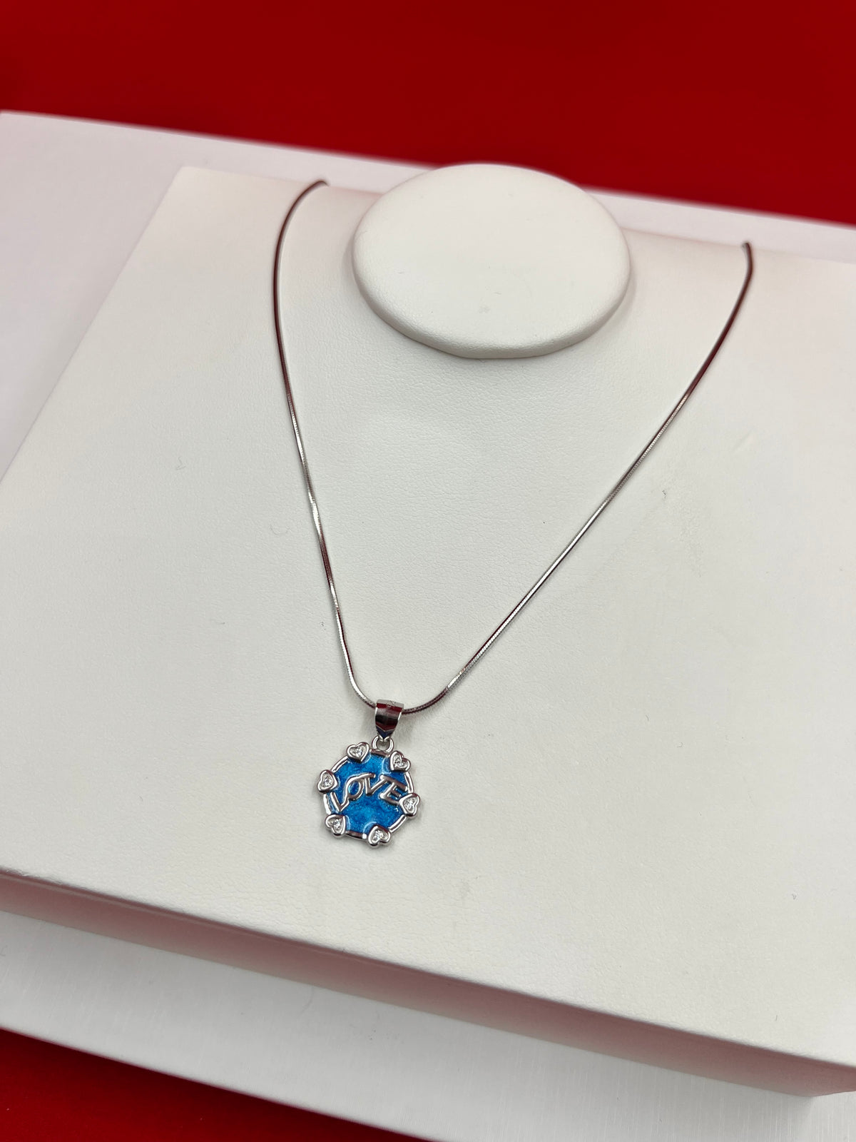 Enamel Love Pendant Necklace