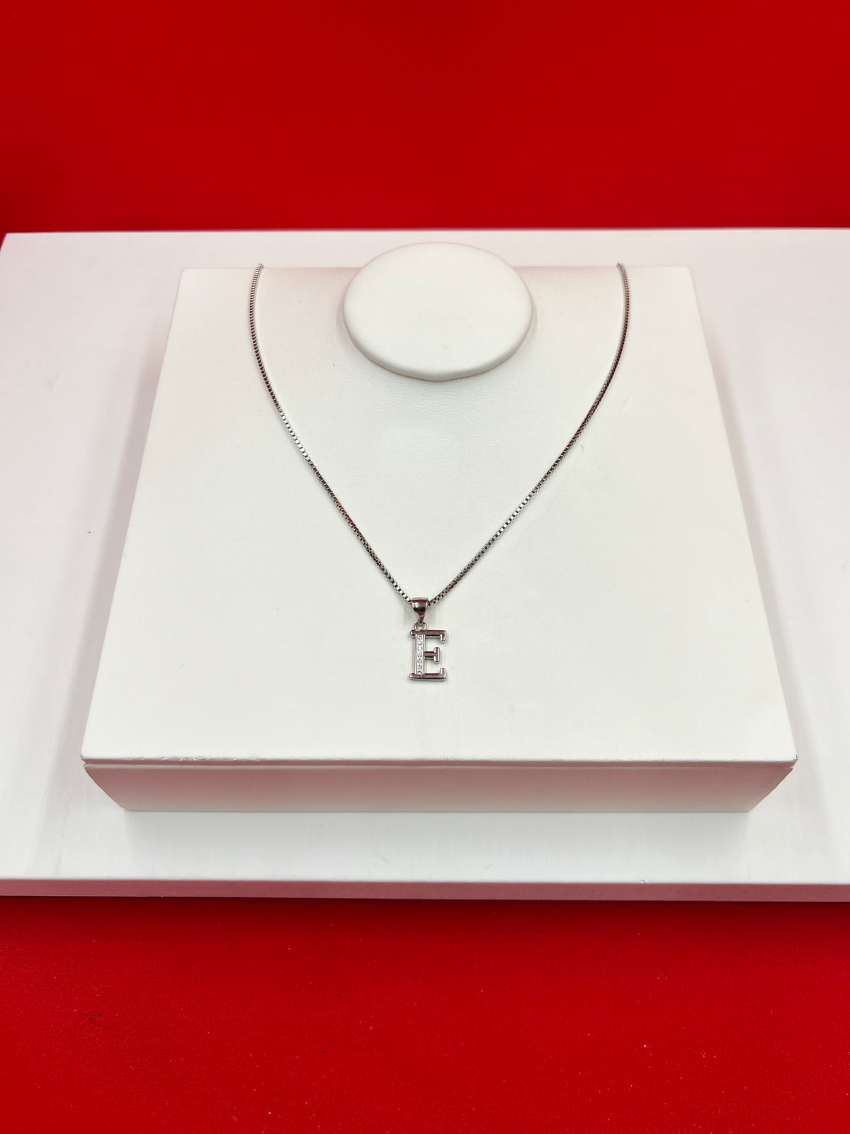Pure Silver “E” Pendant Necklace