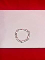 Men Pure Silver Figaro Bracelet MB26