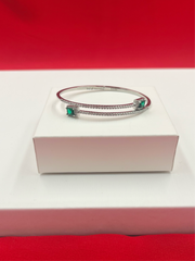 Green Gemstone Bangle Bracelet