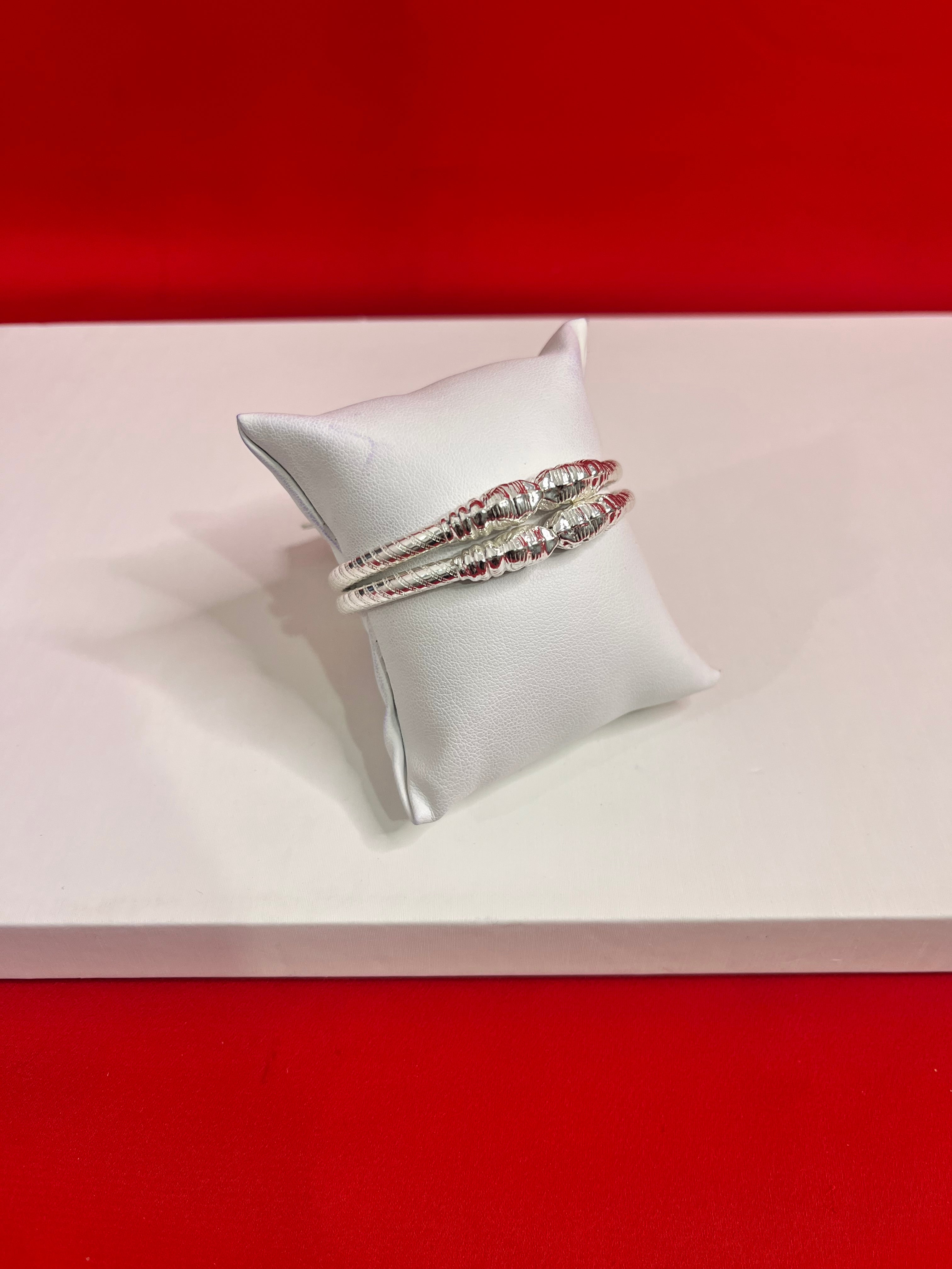 Pure Silver Bangle Pair 2.1