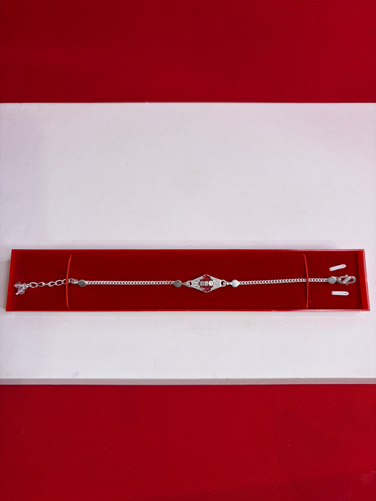 Pure Silver Rakhi Bracelet 7-8.2” (SR19)