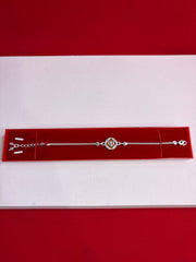 Pure Silver Rakhi Bracelet 7.0-8.5”(SR46)