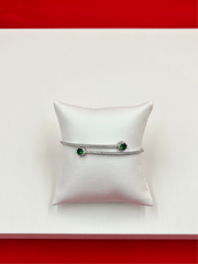 Green Gemstone Bangle Bracelet