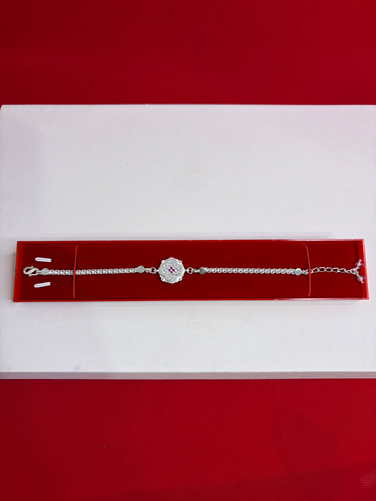 Pure Silver Rakhi Bracelet 7-8.5” (SR17)