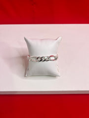 Men Pure Silver Figaro Bracelet MB26