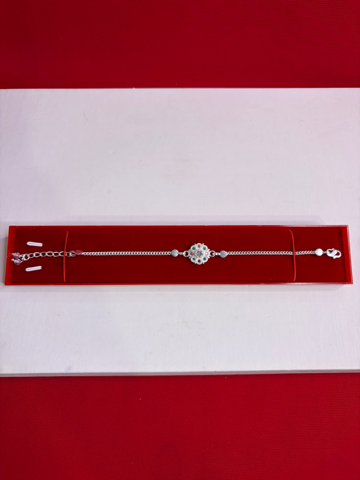Pure Silver Rakhi Bracelet 7.0-8.5”(SR48)