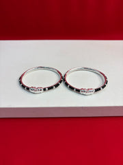 Pure Silver Black Moti (Najariye) Bangles, S-2.2 (SB134)