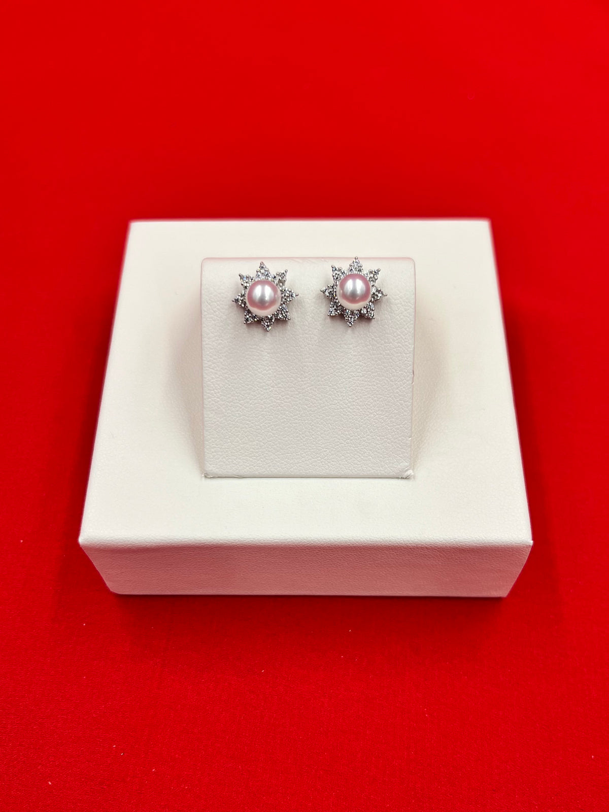 White Pearl Star Studs