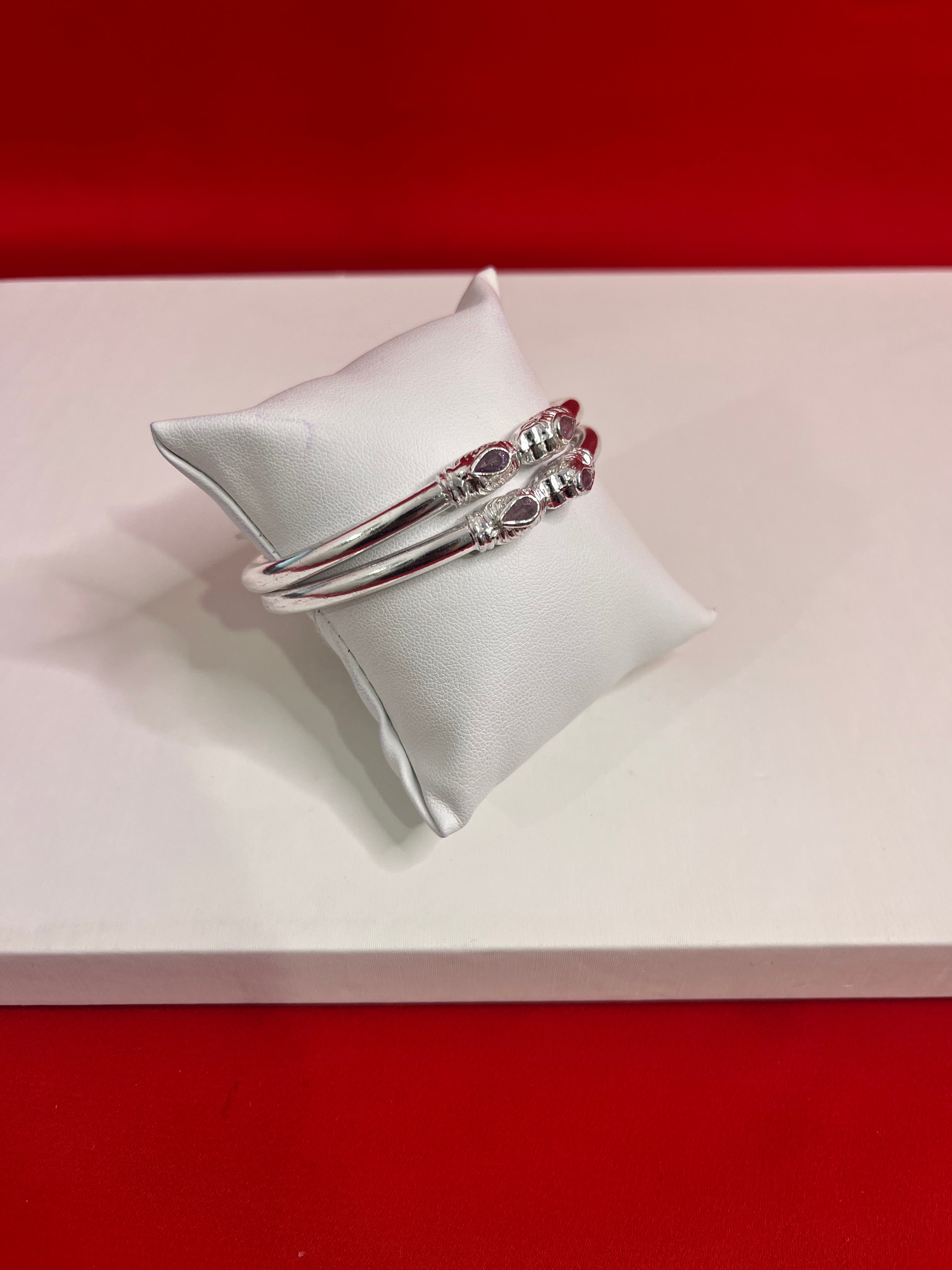 Pure Silver Bangle Pair 2.3