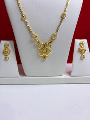 Pure Silver Gold Plated Necklace Set (GPS 4)