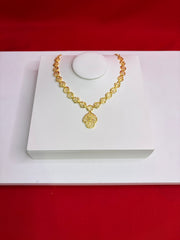 Pure Silver Gold Plated Necklace Set, without Earrings (GPS 9)