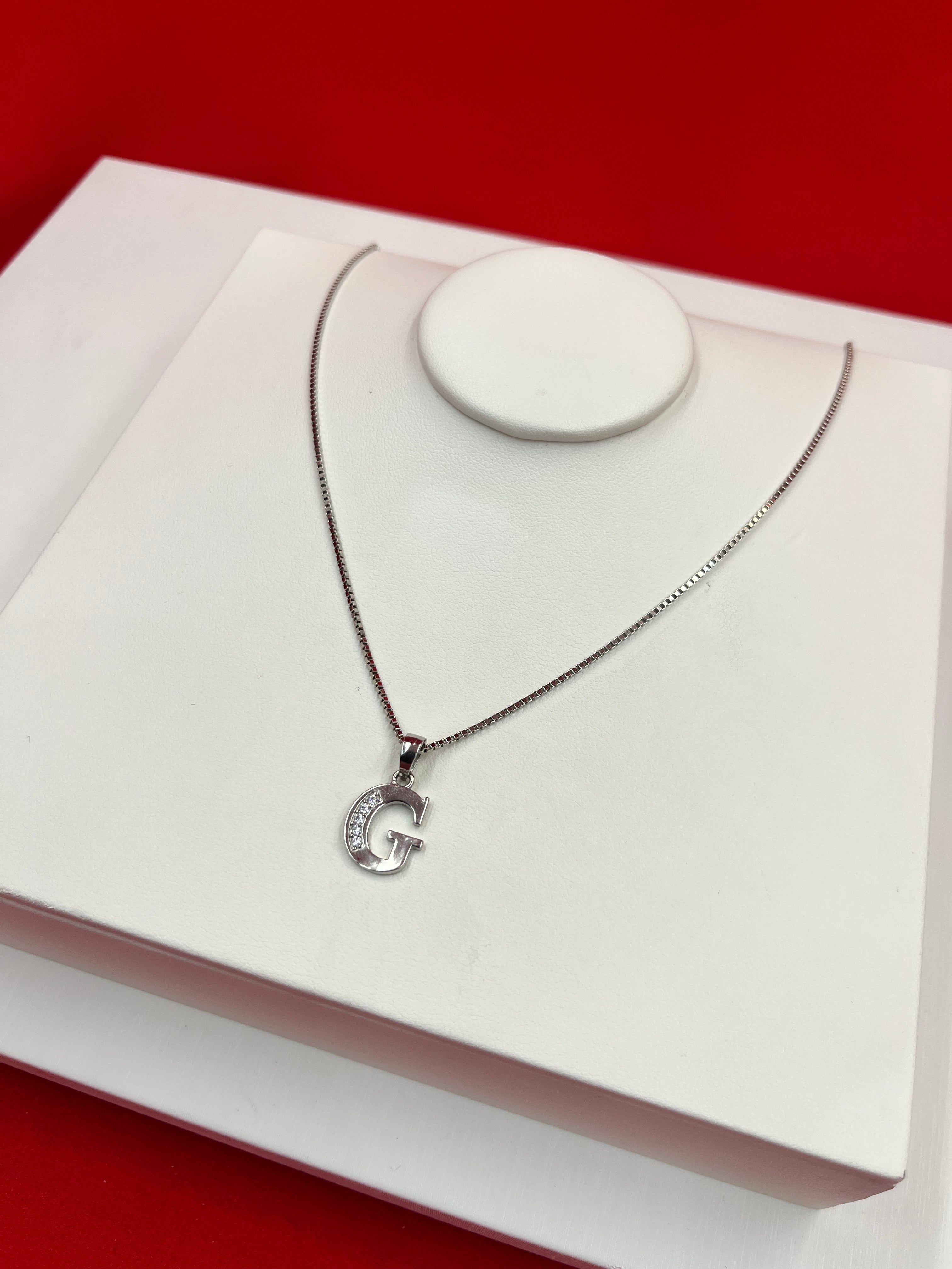 Pure Silver “G” Pendant Necklace