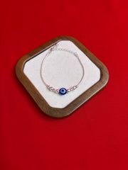 Women’s Evil Eye Silver Bracelet Wb118 (6.5-8.0”Inch)
