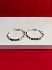 Pure Silver Black Moti (Najariye) Bangles, S-2.2 (SB133)