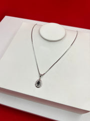 Black Teardrop Pendant Necklace