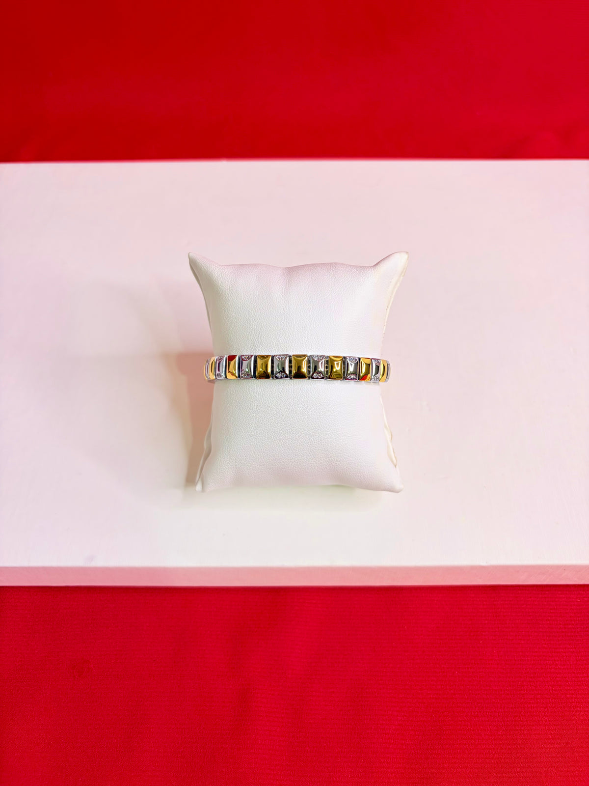 Men Pure Silver Two-tone Bracelet(8.0”) MB77