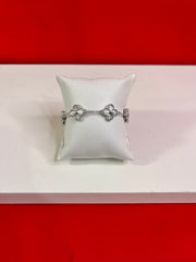 Clover Leaf Pure Silver Italian Bracelet (WB70)
