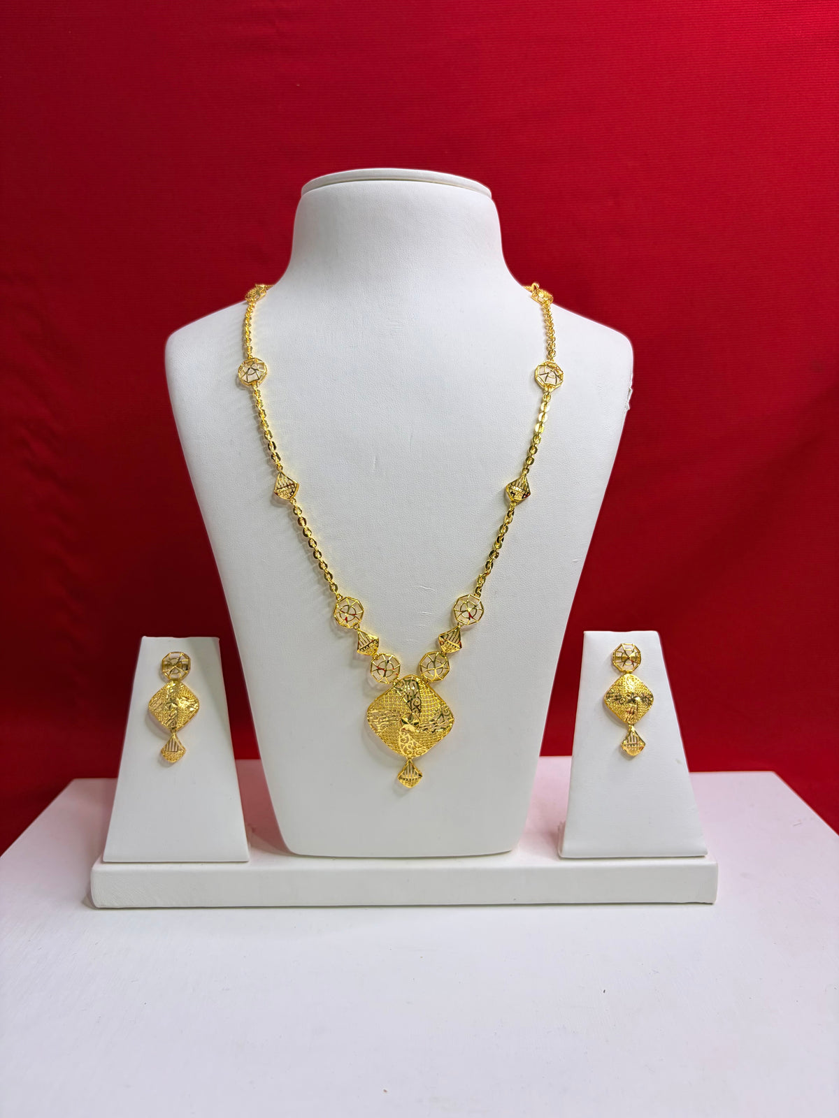 Pure Silver Gold Plated Necklace Set (GPS 2)