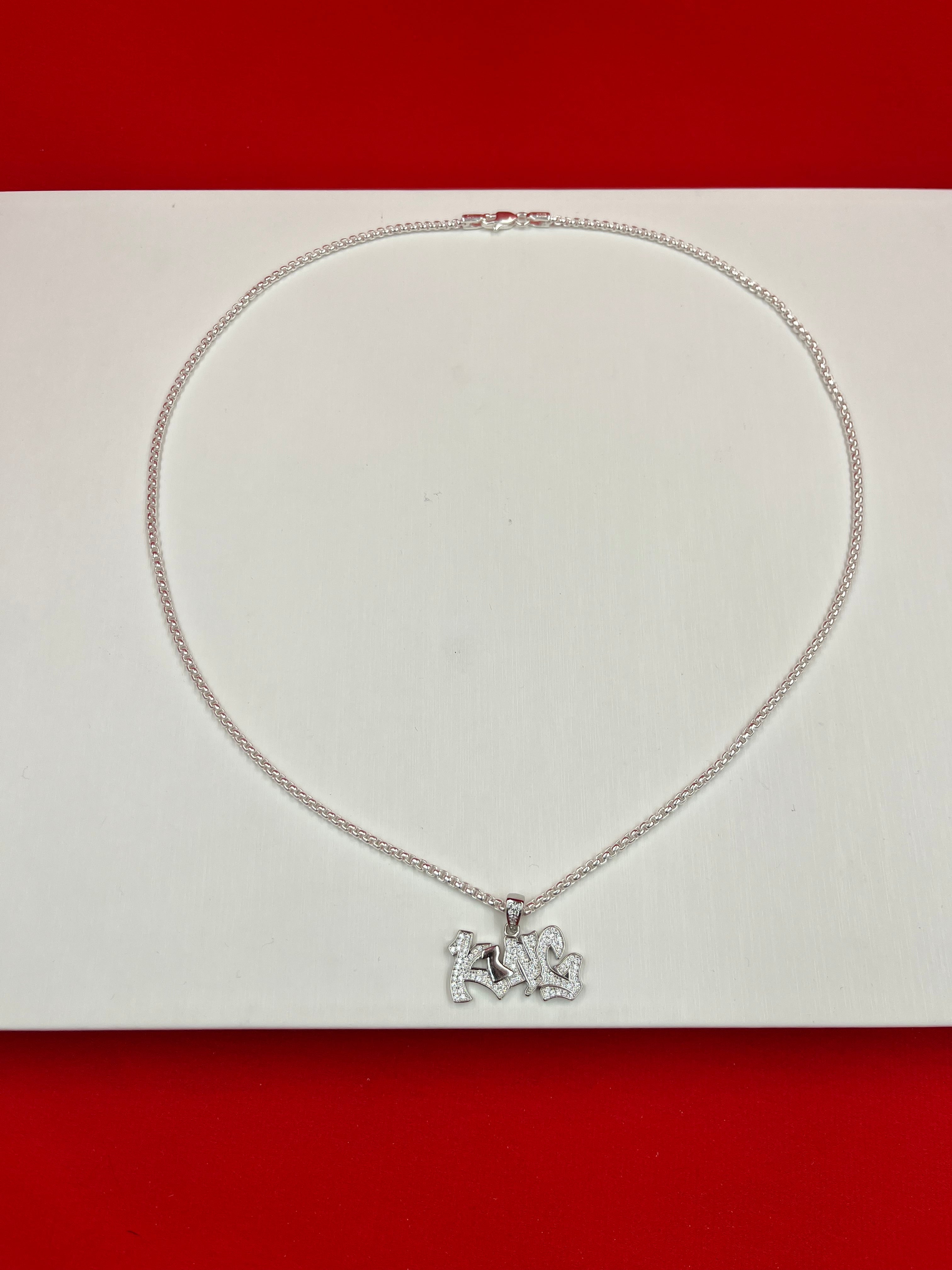 Iced King Drip Silver Pendant