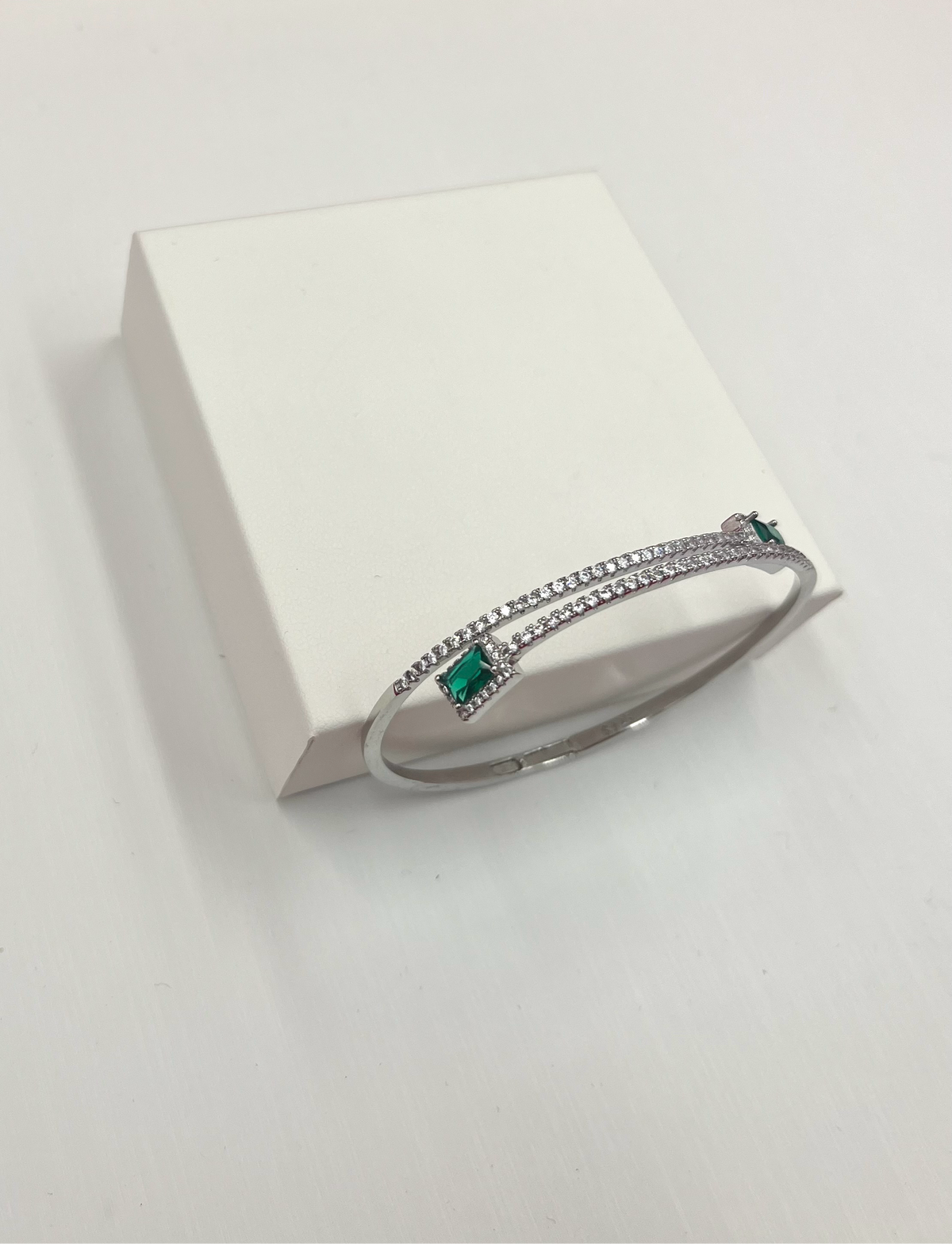 Green Gemstone Bangle Bracelet