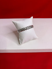 Men Silver Icedout Bracelet 7.0” (MB112)