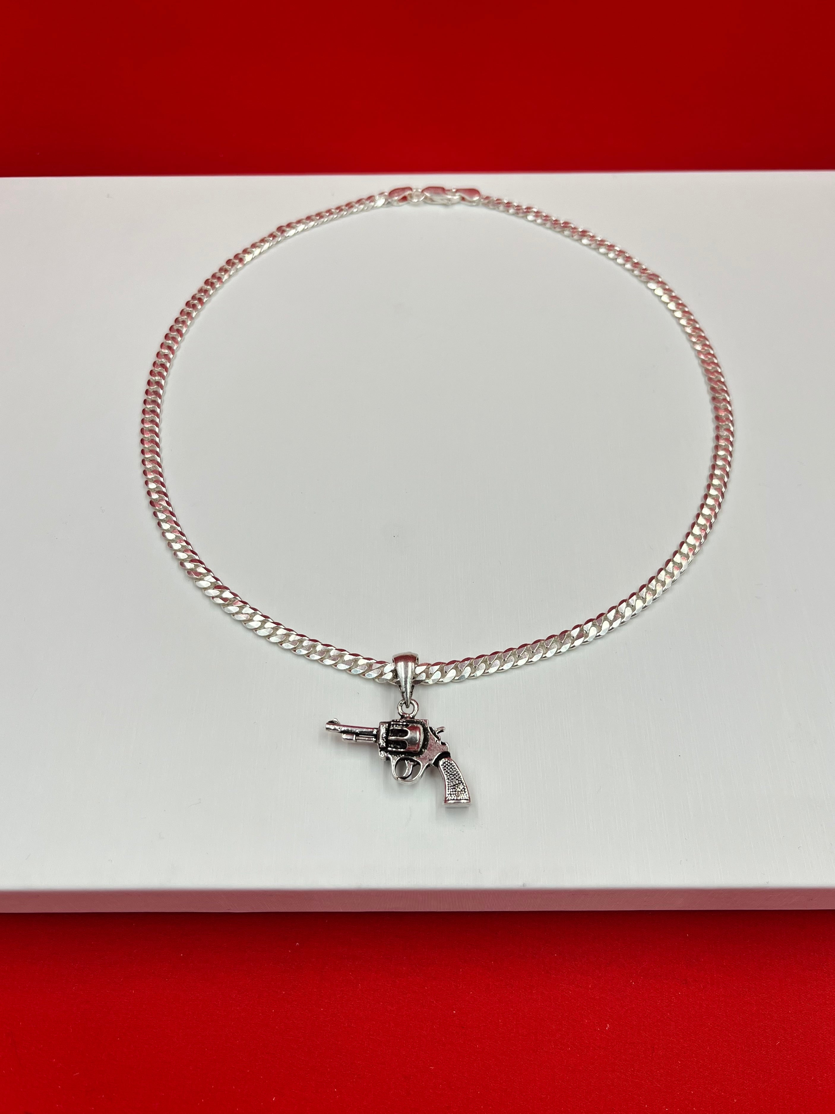 Revolver Oxidized Silver Pendant