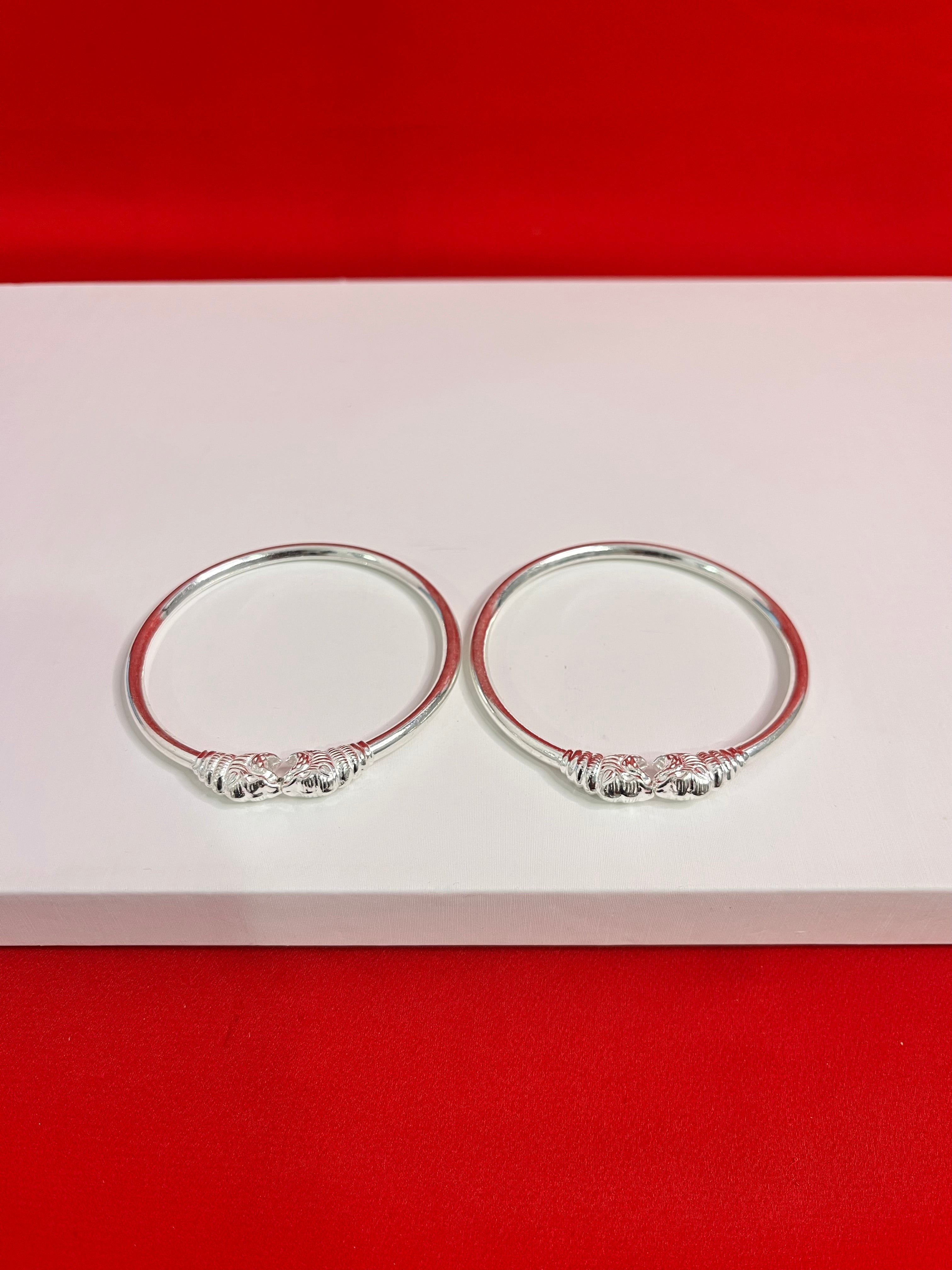 Pure Silver Bangle Pair 2.4