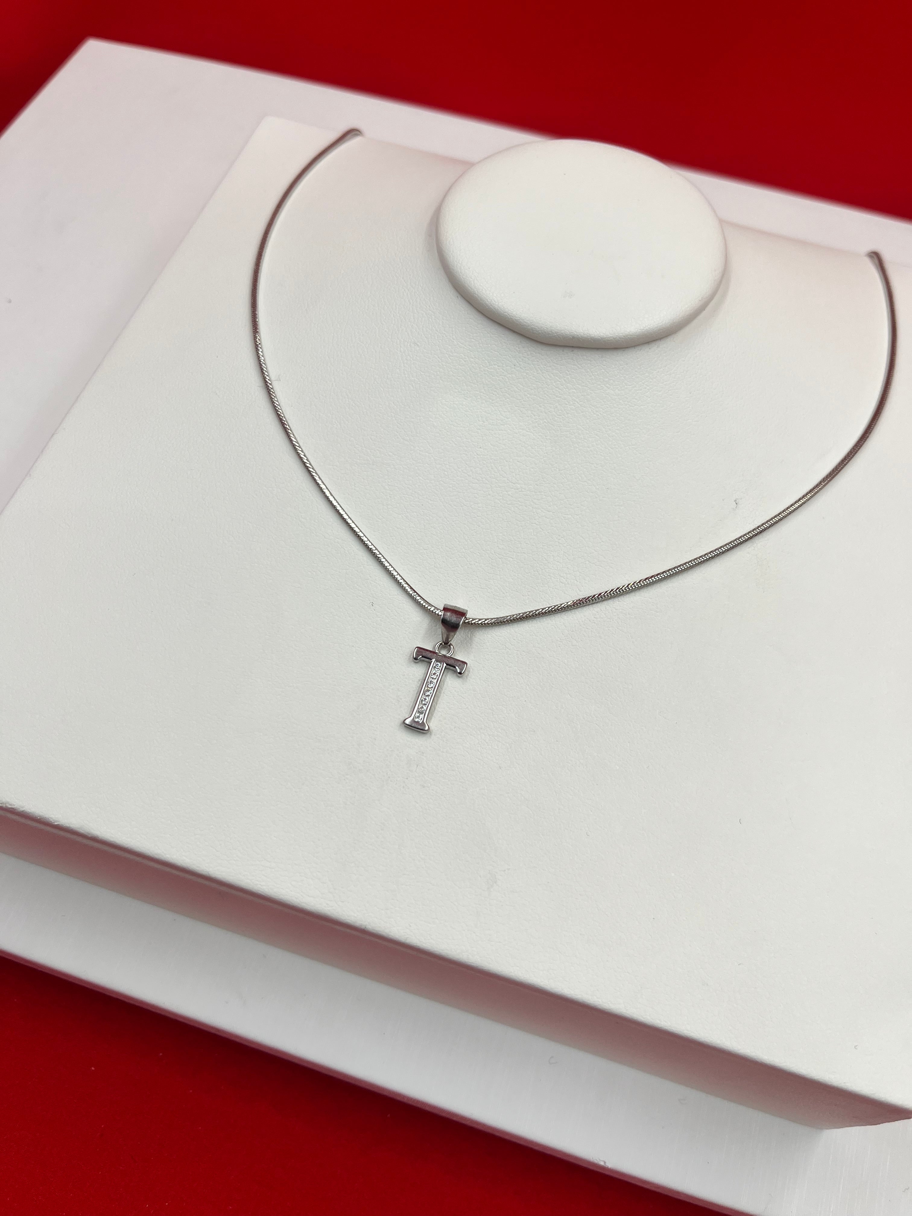 Pure Silver “T” Pendant Necklace