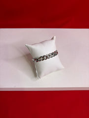 Men Silver Icedout Bracelet 8” (MB109)