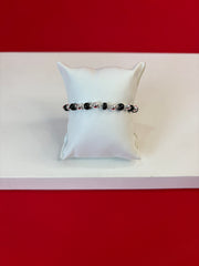 Pure Silver Black Bead Bracelet (WB142) (7.5 inch)