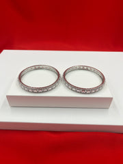 Pure Silver Full Stoned Bangles 2.4
