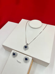 Blue Heart Spark Pendant Set