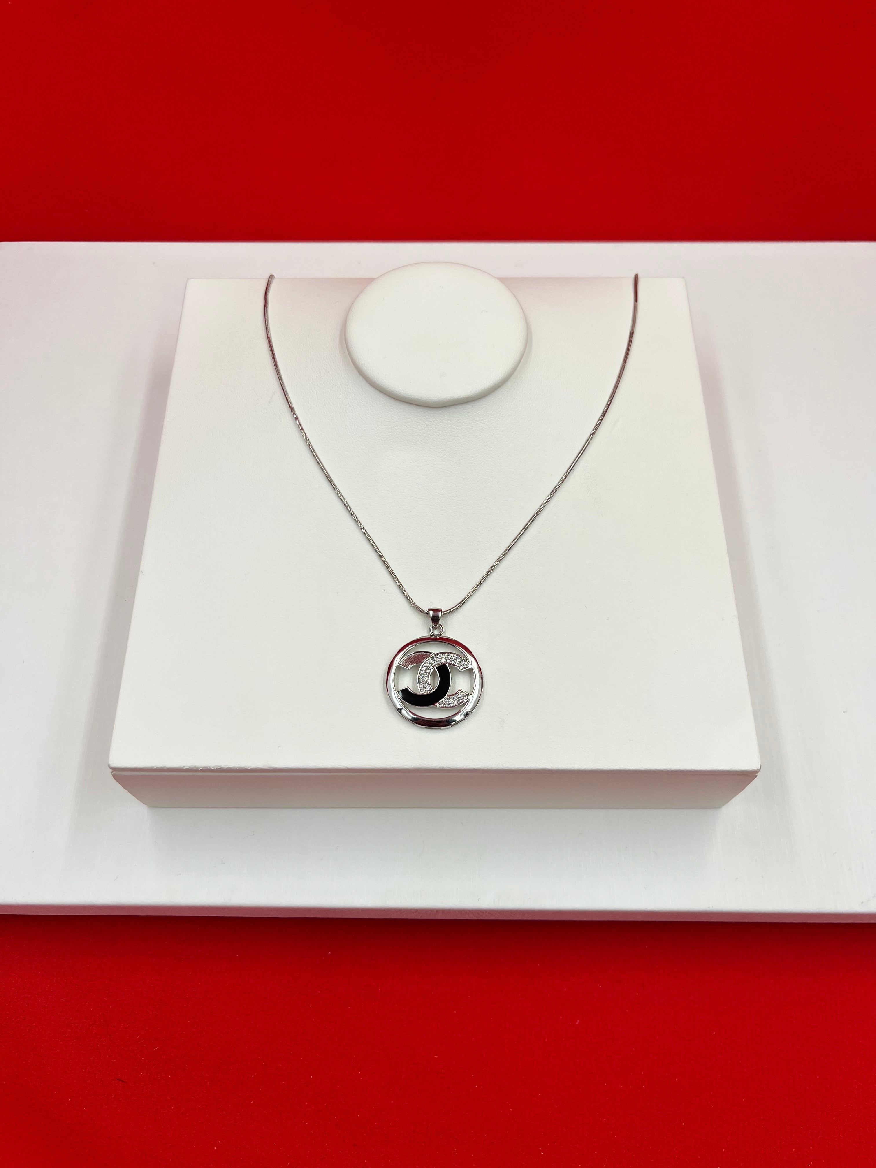 Channel Silver Pendant Necklace