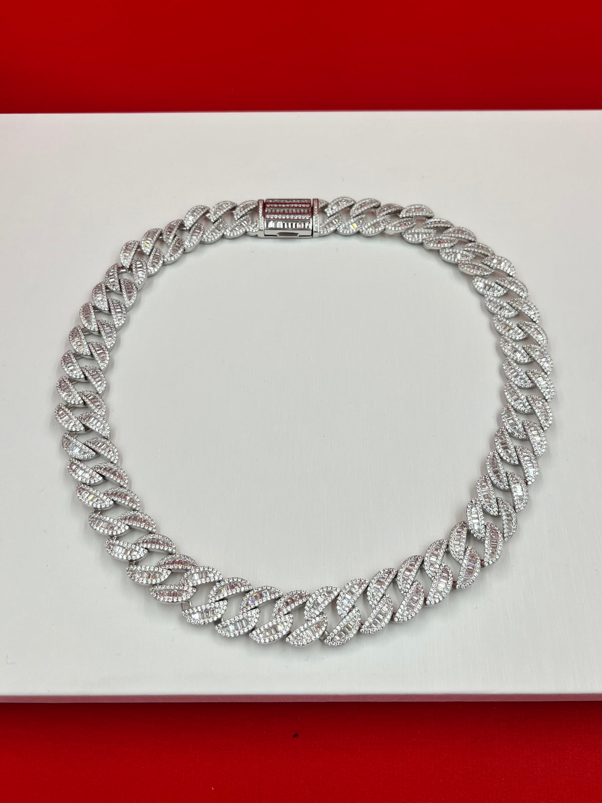 Iced-out Pure silver Chain