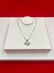 Love Heart Silver Pendant Necklace