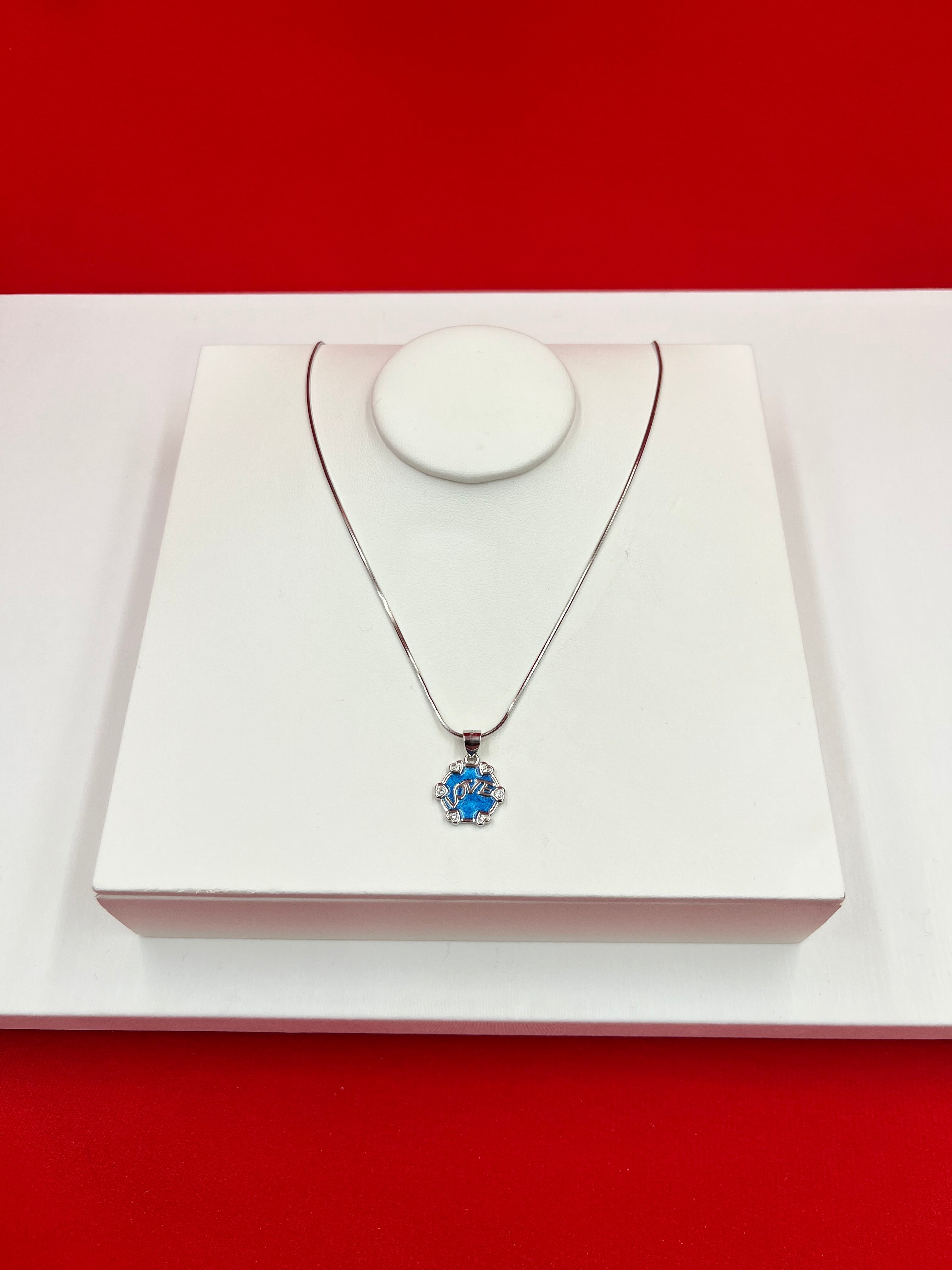 Enamel Love Pendant Necklace