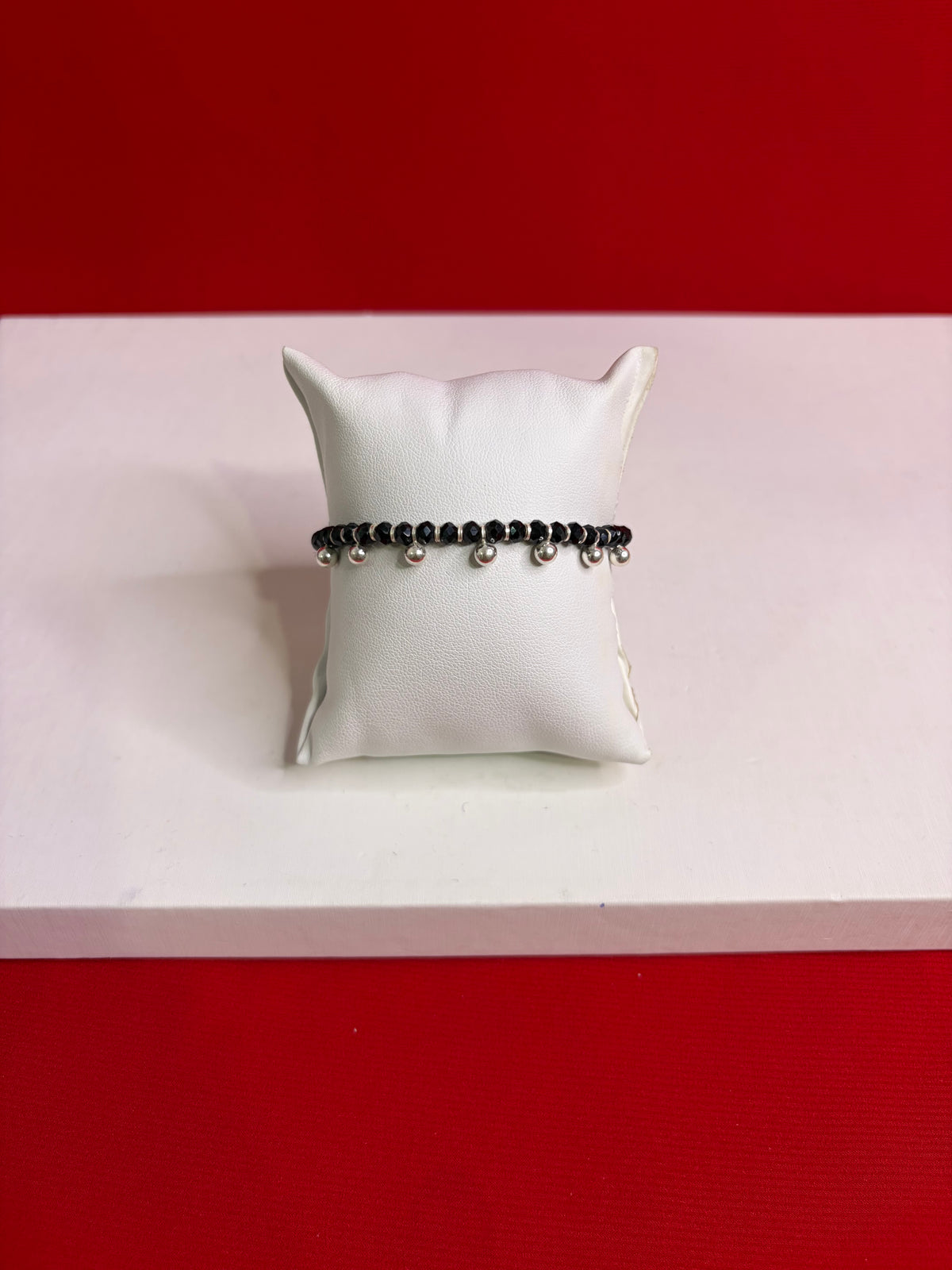 Black Beads Bracelet (7.5-8.5Inches) (Najariye) (WB119)