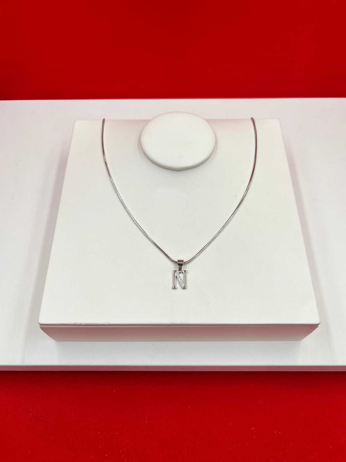 Pure Silver “N” Pendant Necklace