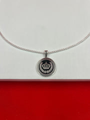 Crown Circle Silver Pendant