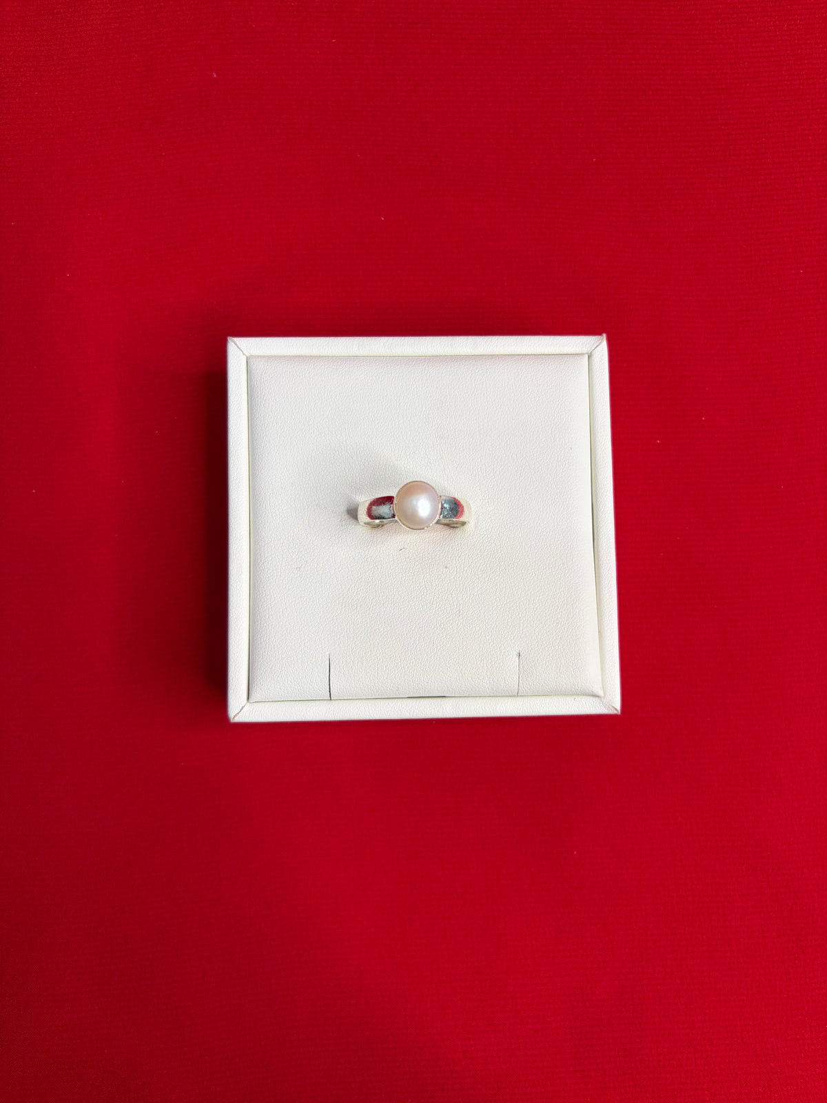 Pure Silver Pearl Ring Size 10.5 (PR12)