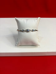 Women’s Pure Silver Evil Eye Bangle Bracelet (SB143)