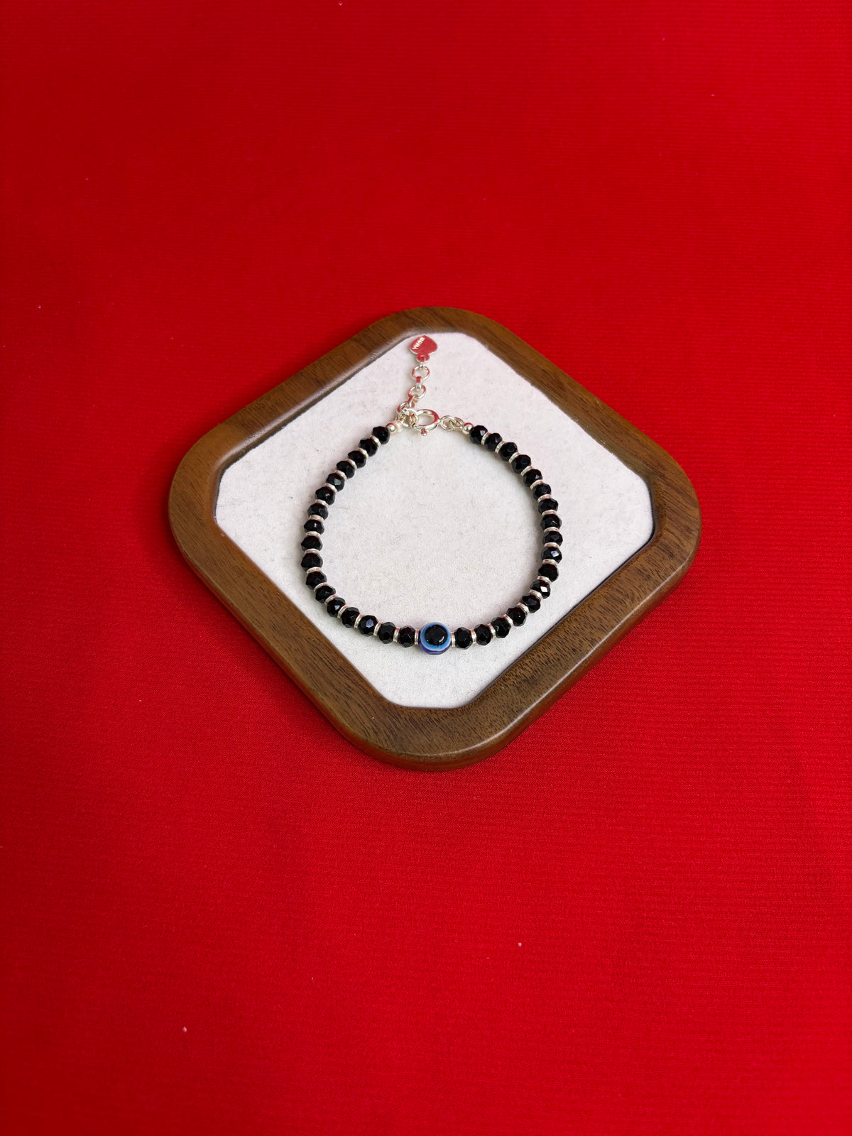 Evil Eye Black Beads Bracelet (Najariye) (6.5-7.5 Inches) (WB121)
