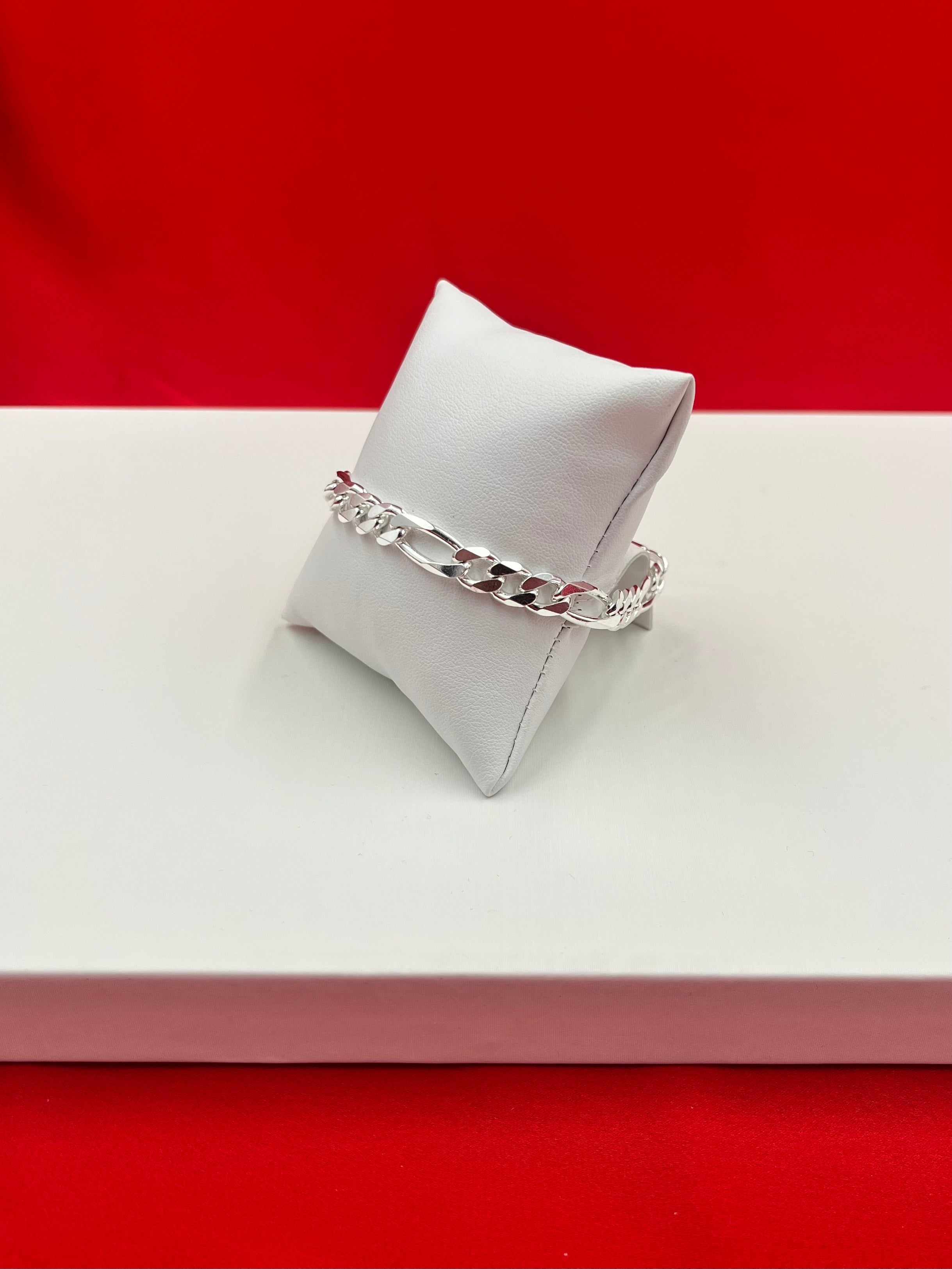 Men’s Pure Silver Figaro Bracelet
