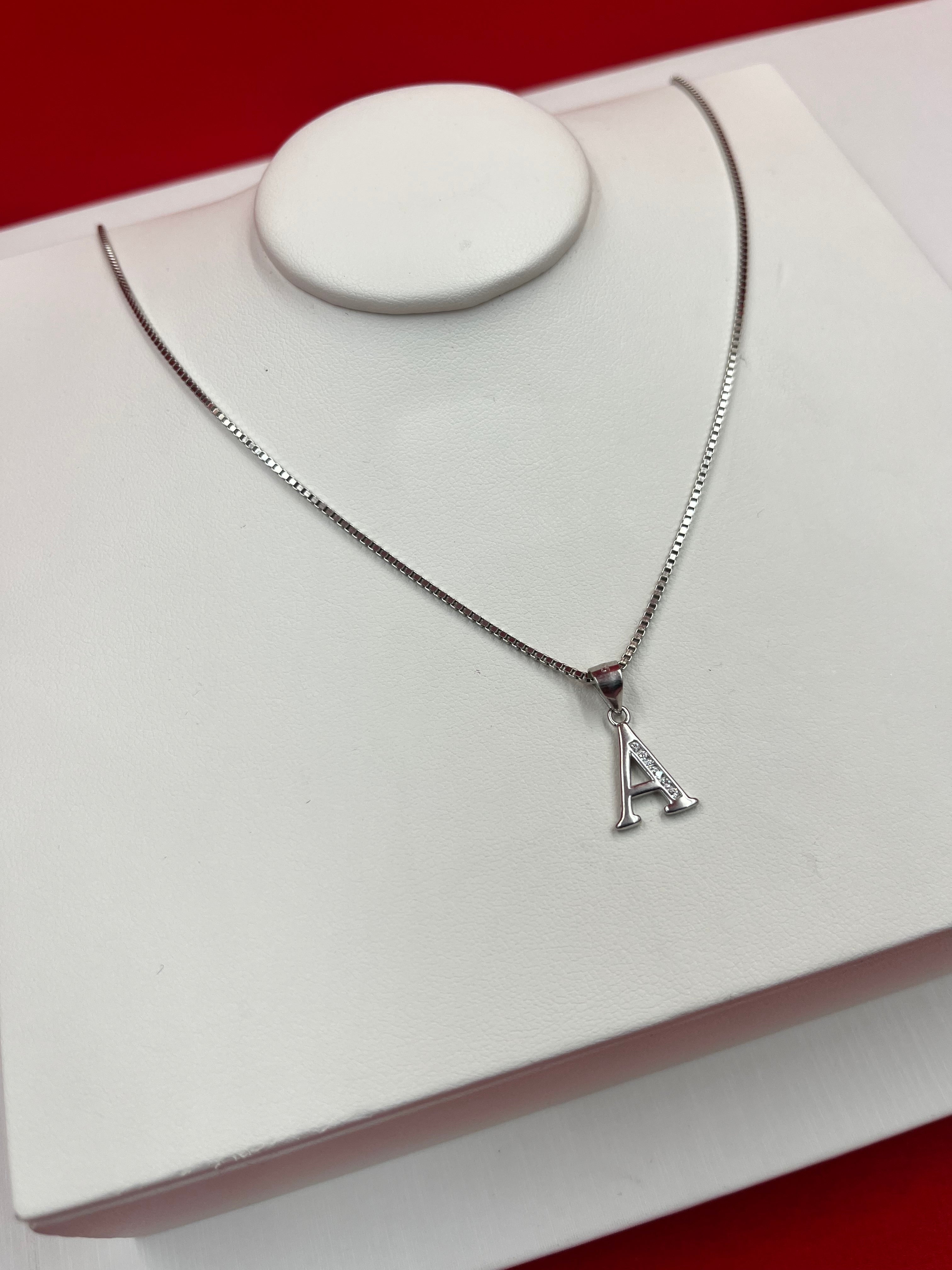 Pure Silver “A” Pendant Necklace