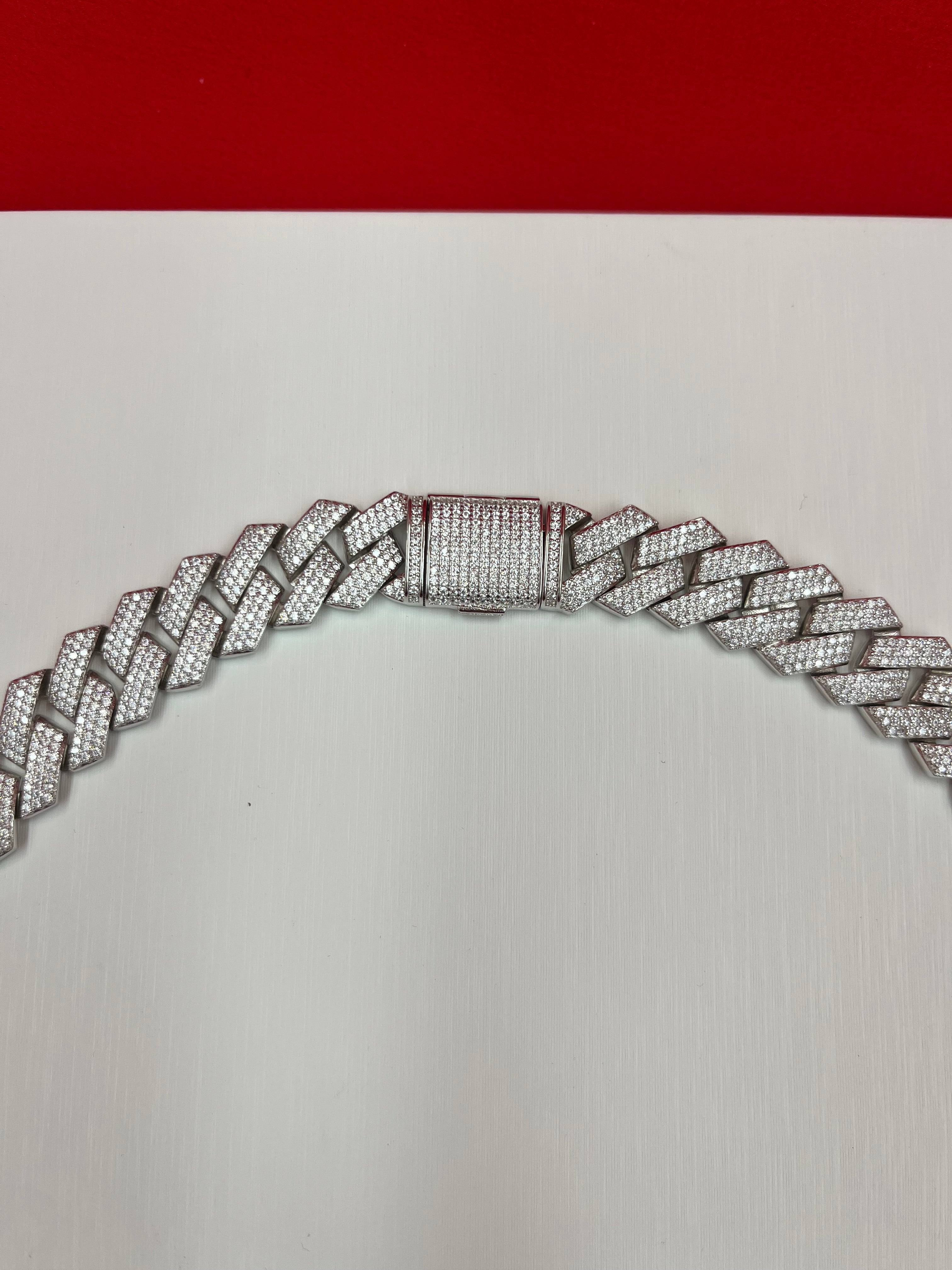 Iced-out Pure Silver Chain 20.5”