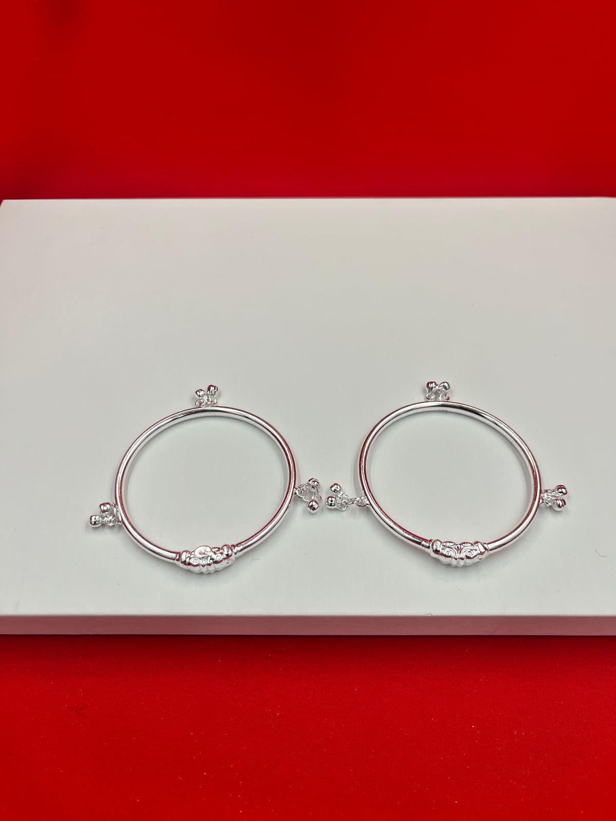 Pure Silver Ghungro Bangle Pair 2.4