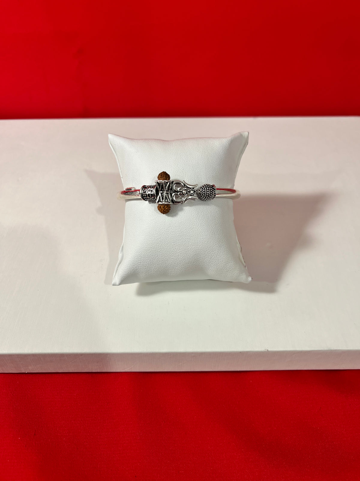 Pure Silver Trishul & Rudhraksh Kada 2.6 (Openable)