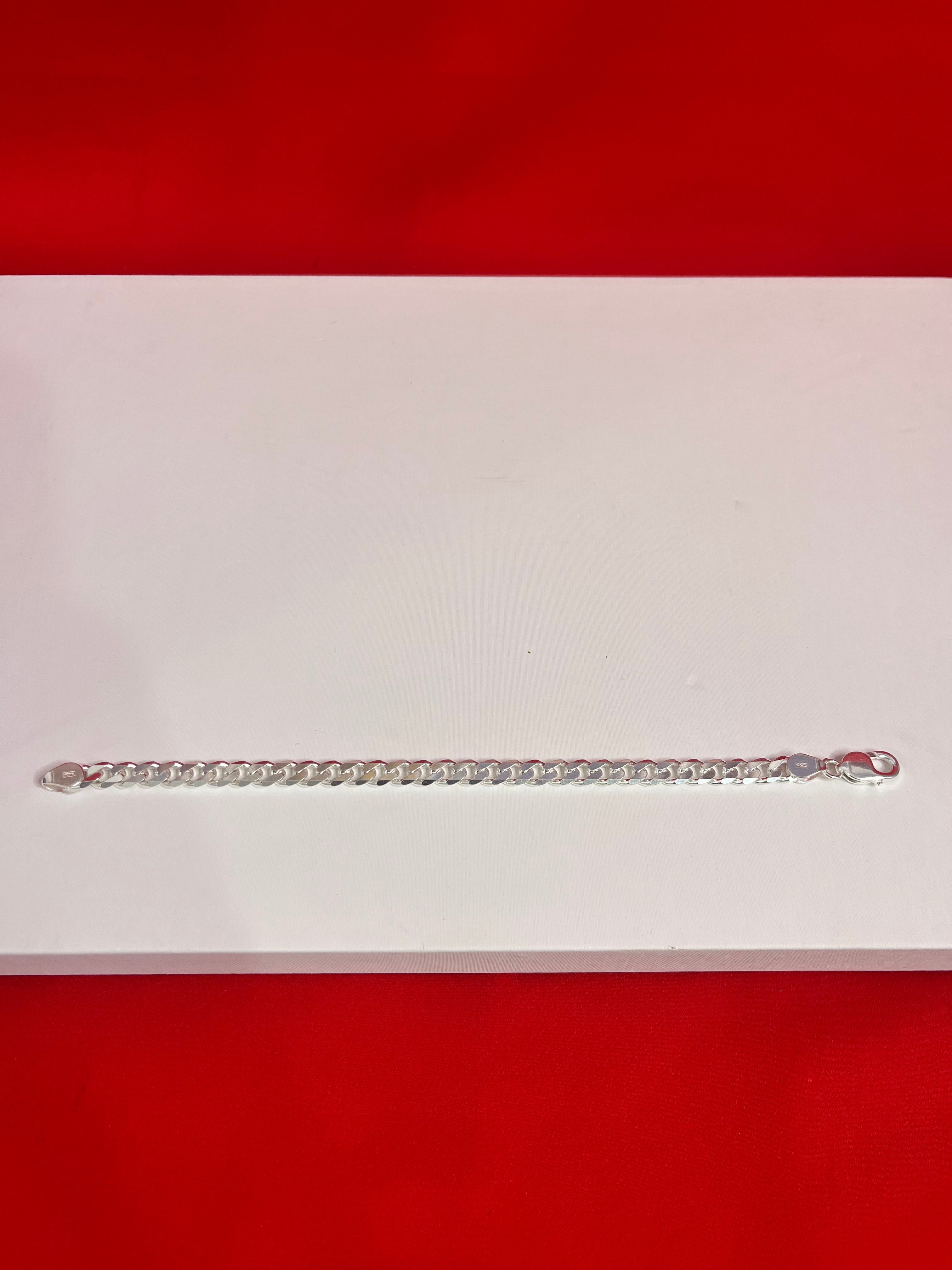 Men Pure Silver Cuban Bracelet Mb18