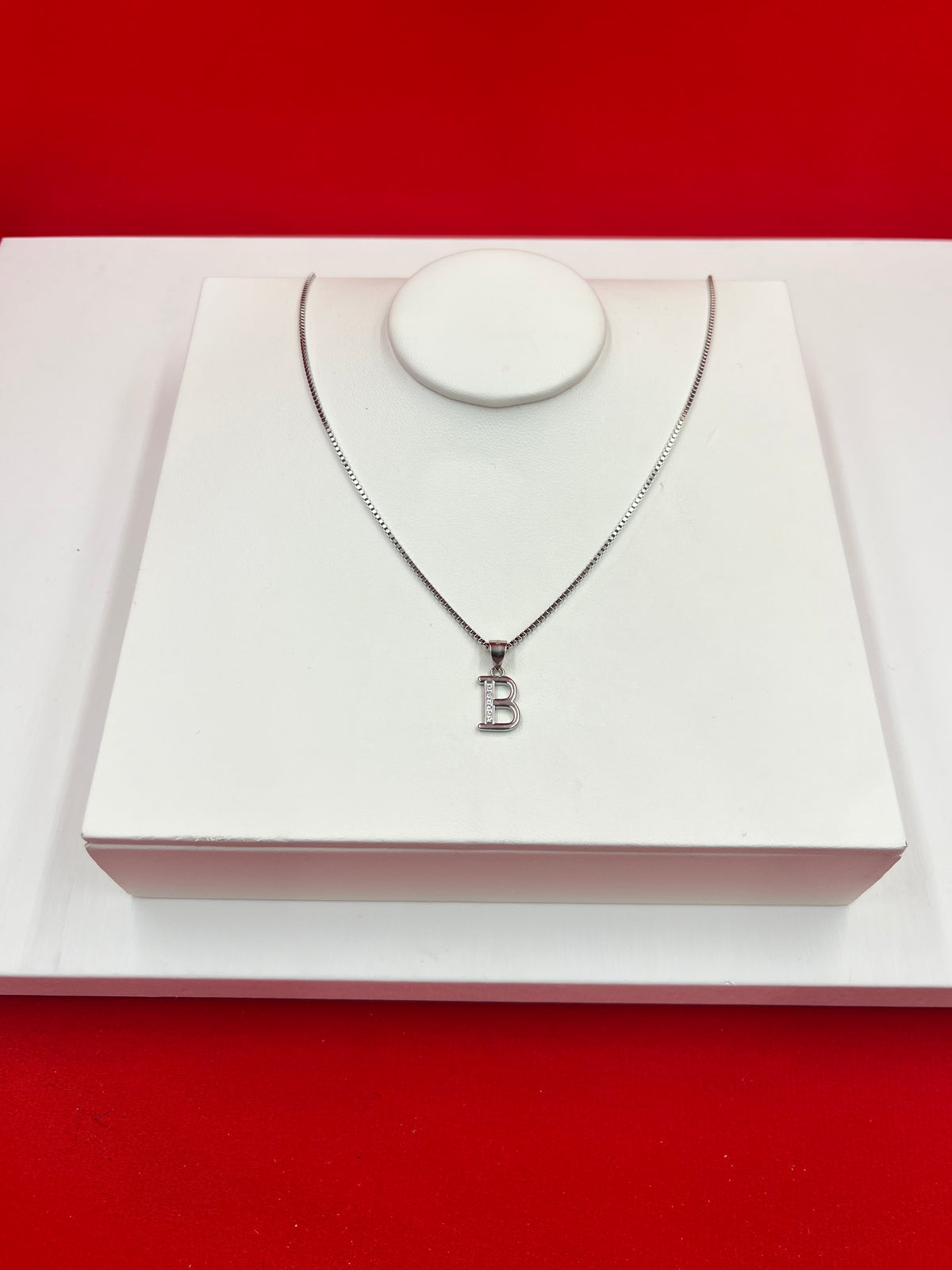 Pure Silver “B” Pendant Necklace
